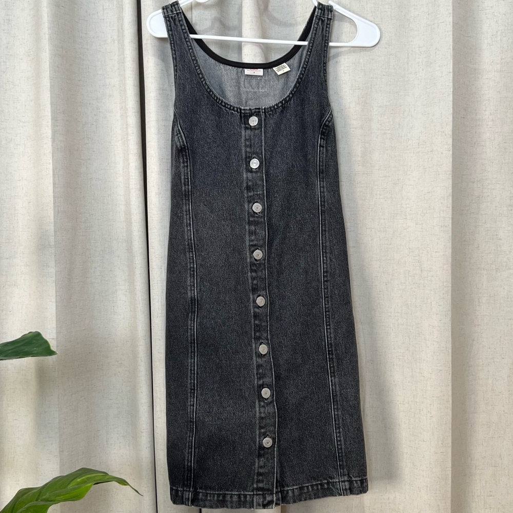 LEVIS DENIM BLACK MIDI DRESS